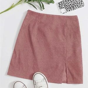 Pink Corduroy Skirt